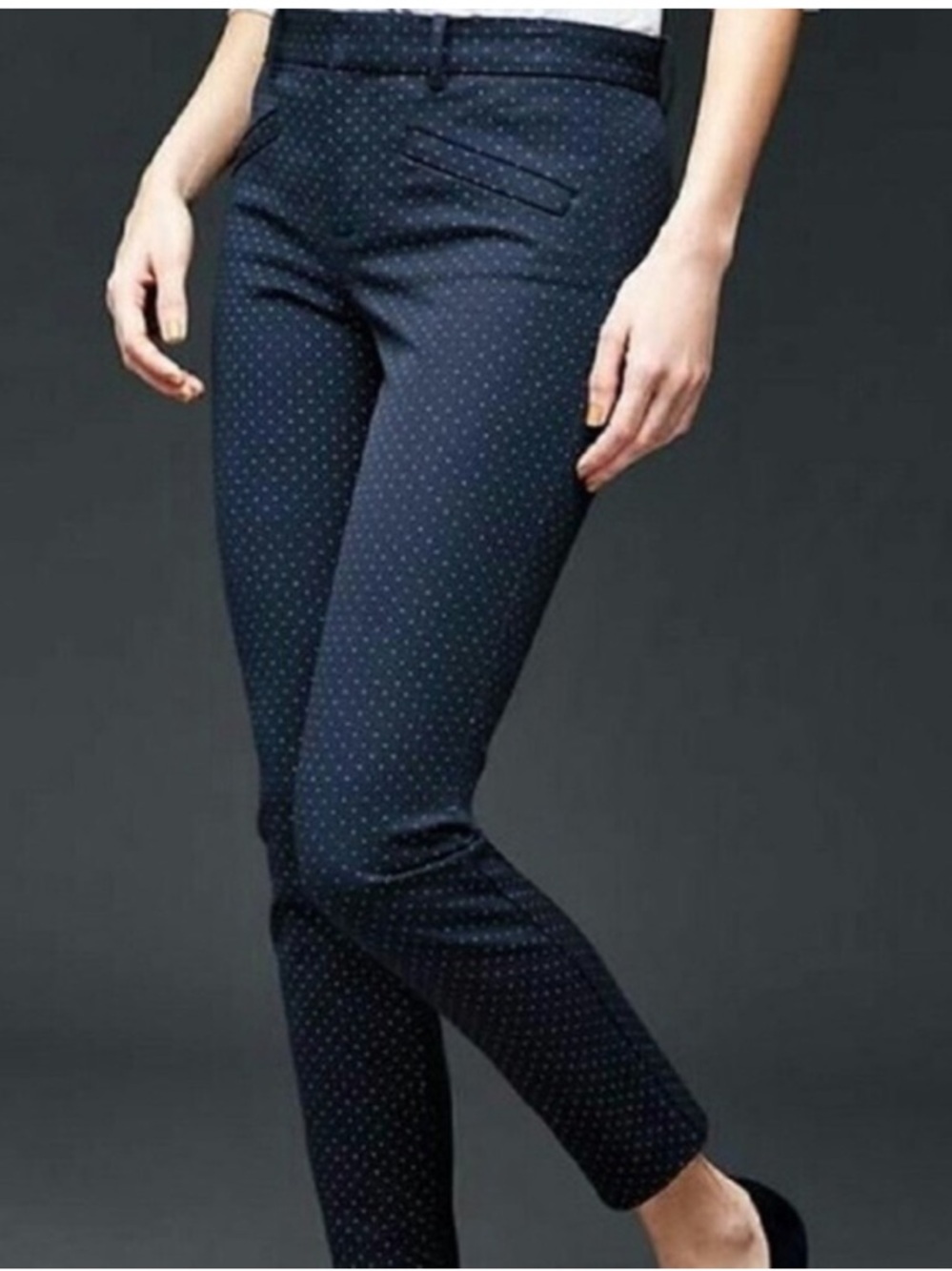 GAP Navy and White Microdot Ankle Dress Pants size 2